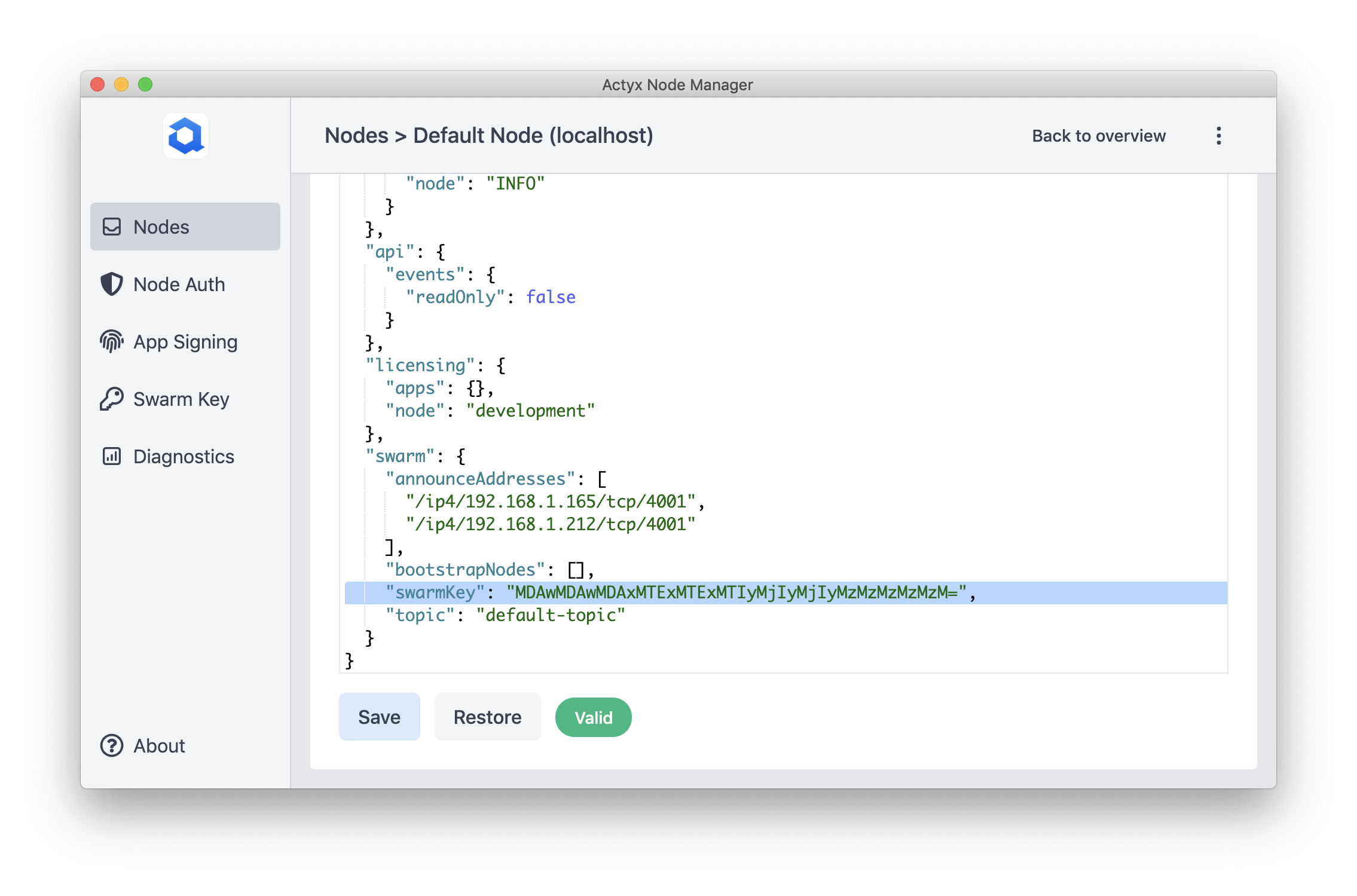 swarm-key-configuration